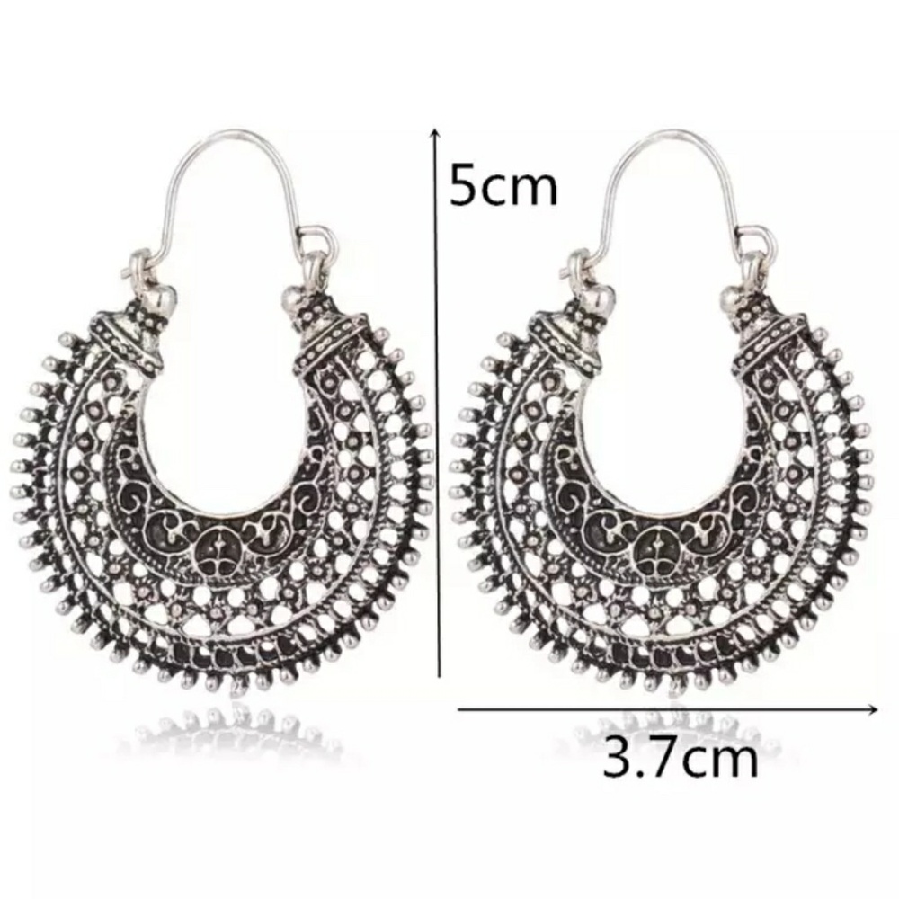 NEW Antique Silver tone Vintage style Earrings - Picture 5 of 5
